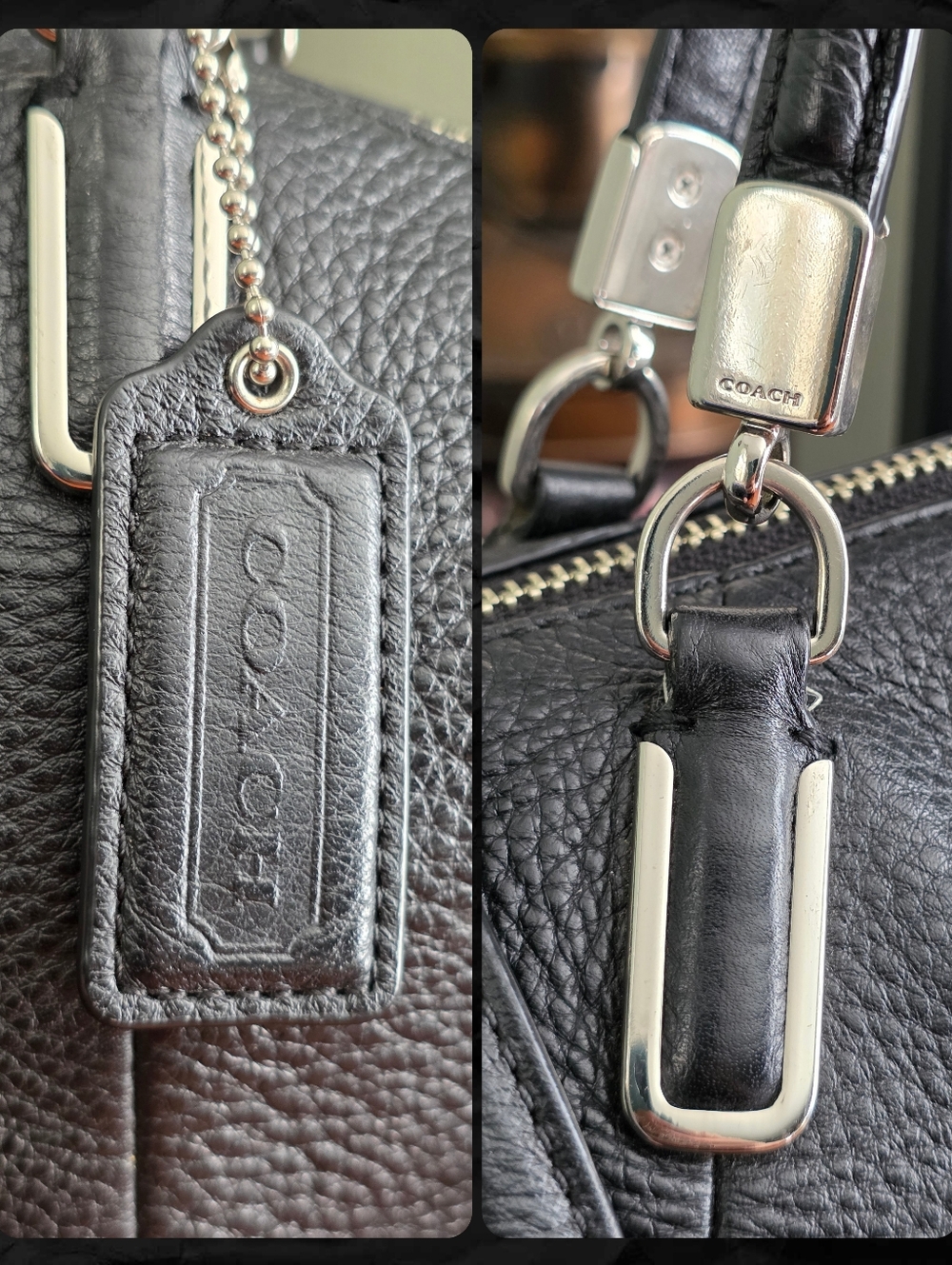 Coach 28095 Kelsey Satchel Black Pebbled Leather Shoulder Bag - Picture 11 of 16